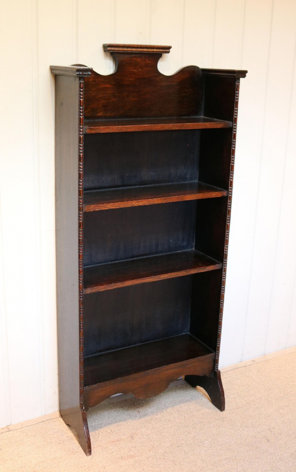 Arts And Crafts Dark Oak Open Bookcase
