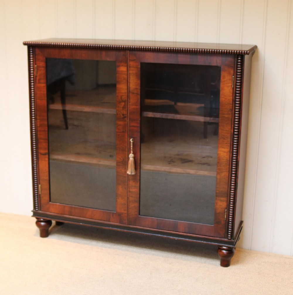 Victorian Rosewood Glazed Bookcase