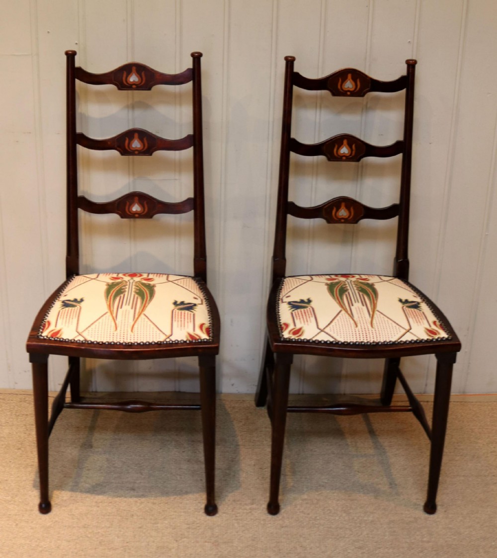 Pair Of Beechwood Art Nouveau Chairs
