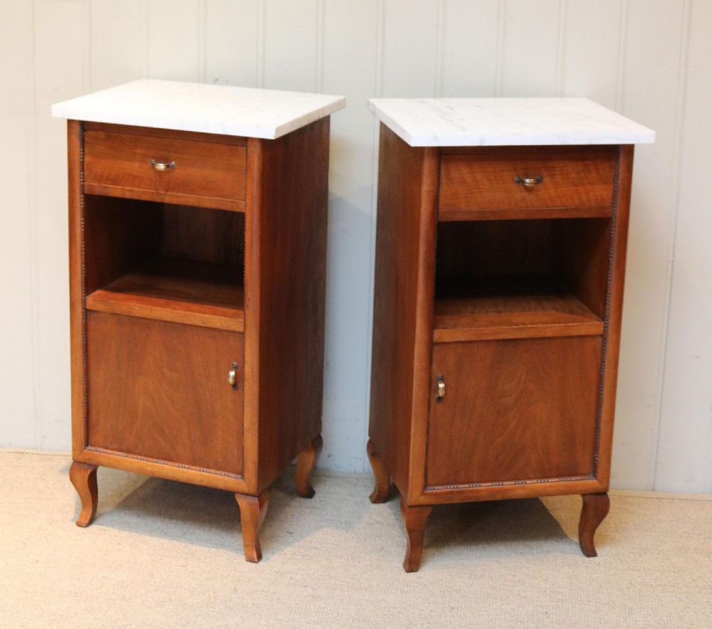 Pair Of French Walnut Bedside Cabinets