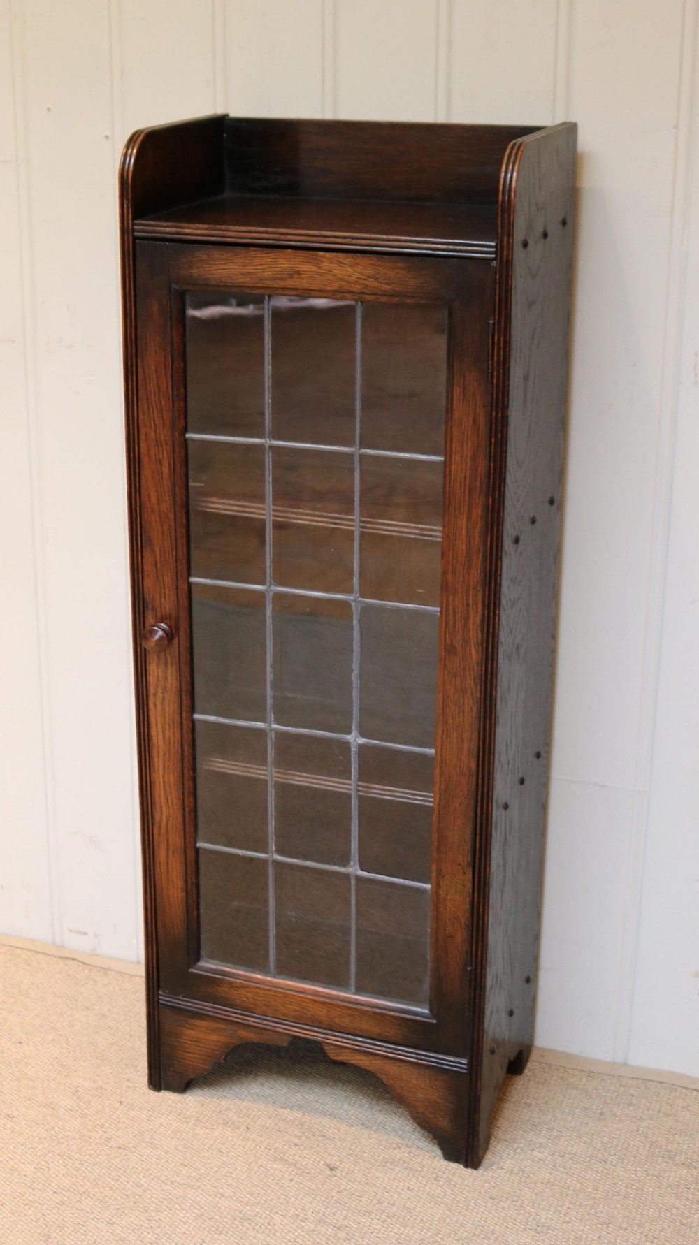 Slim Oak Glazed Bookcase