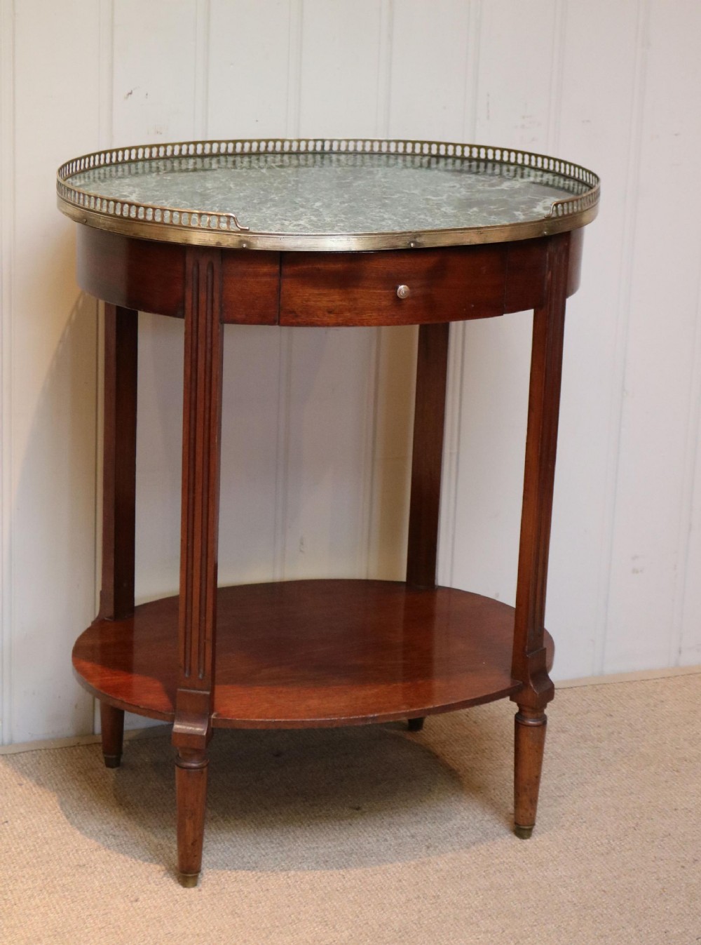French Mahogany Marble Top Gueridon Table