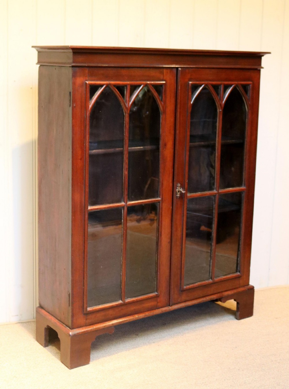 Mahogany Gothic Glazed Bookcase