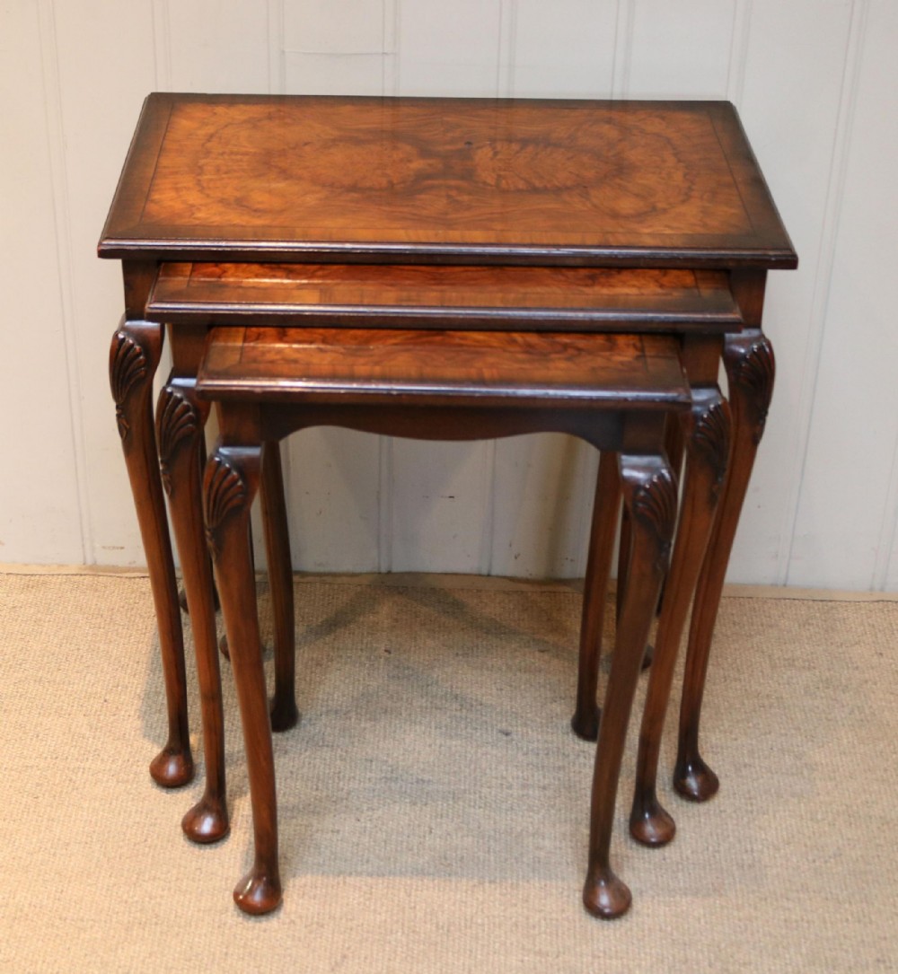 1930s Walnut Nest Of Three Tables