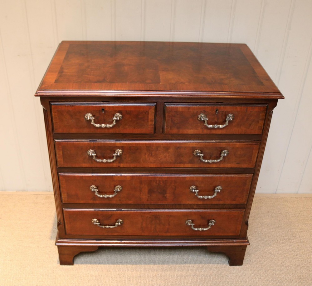 Small Proportioned Walnut Chest Of Drawers