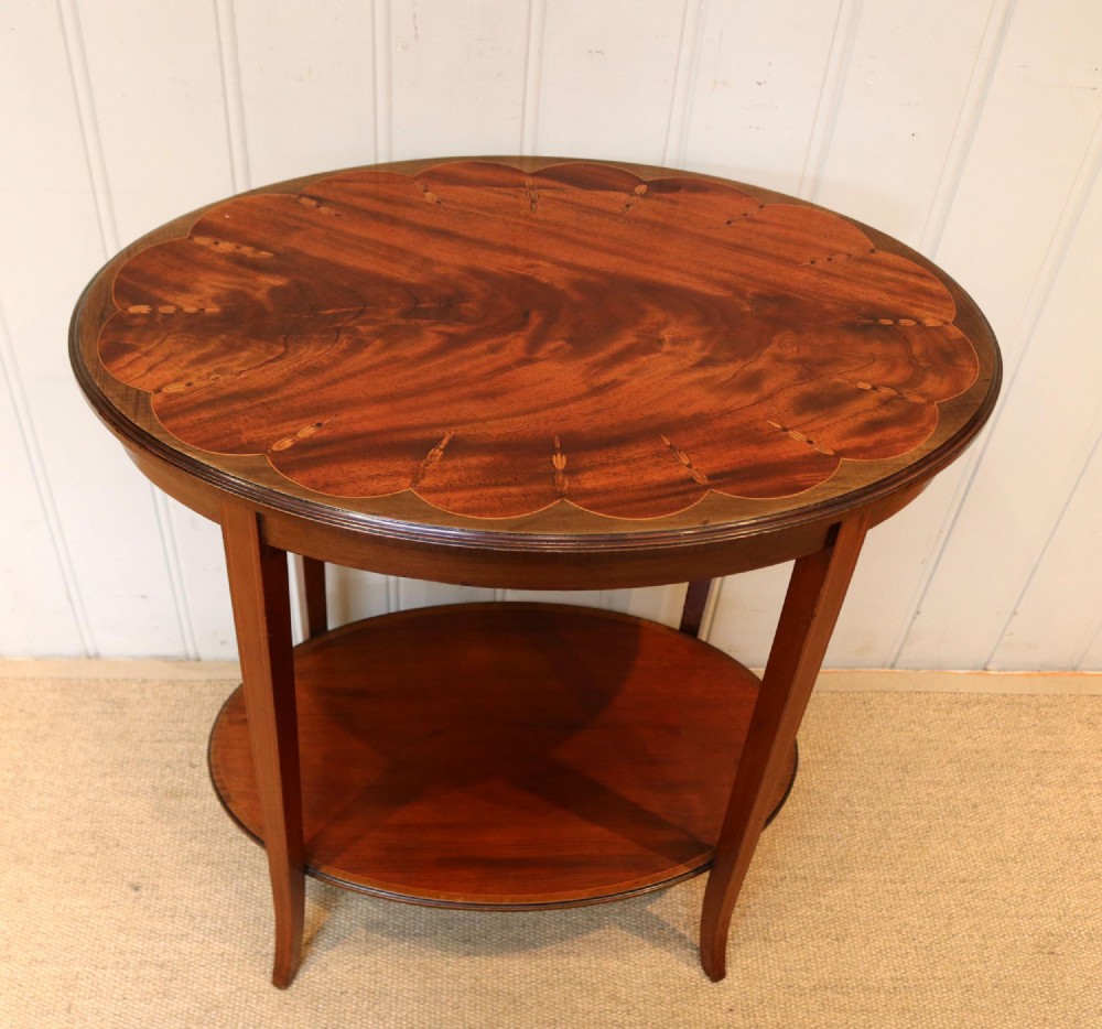 Edwardian Inlaid Mahogany Oval Table