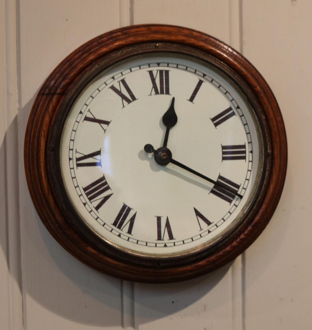 Solid Oak School Wall Clock