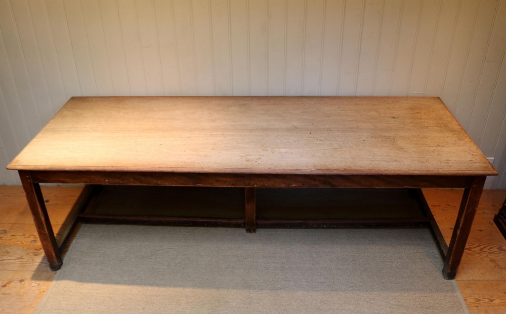 Large Light Mahogany School Refectory Table