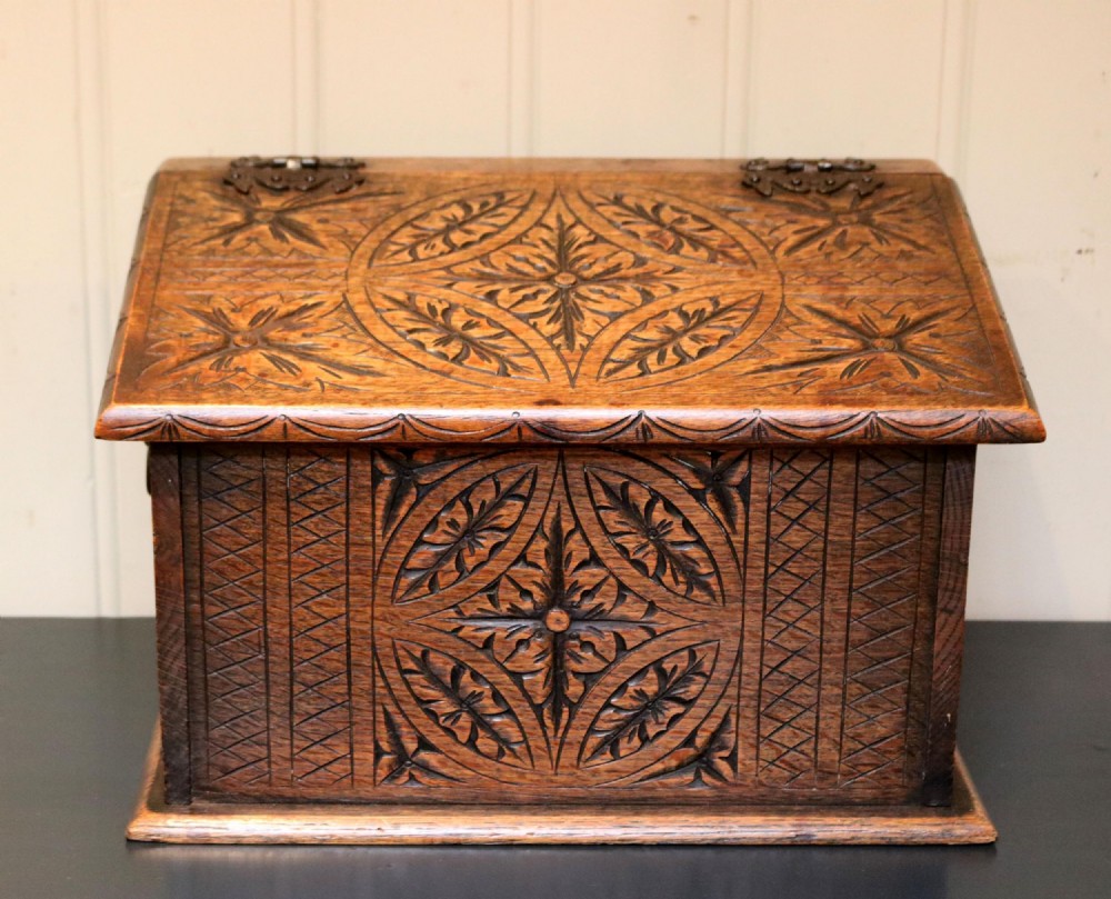 Solid Oak Carved Box