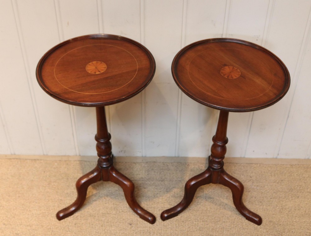 Pair Of Inlaid Mahogany Wine Tables