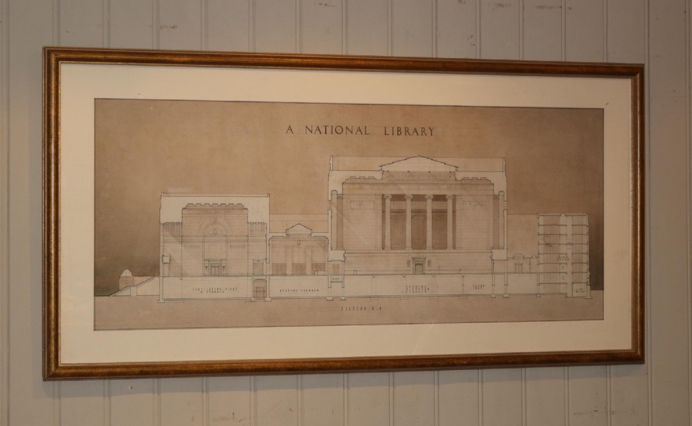 Architectural Library Print Framed