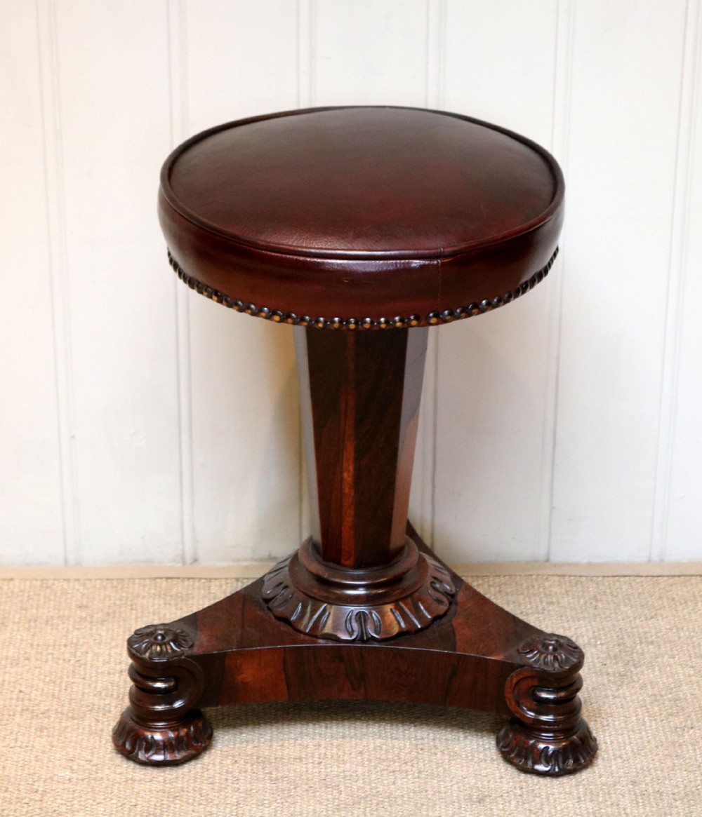 William IV Rosewood Piano Stool