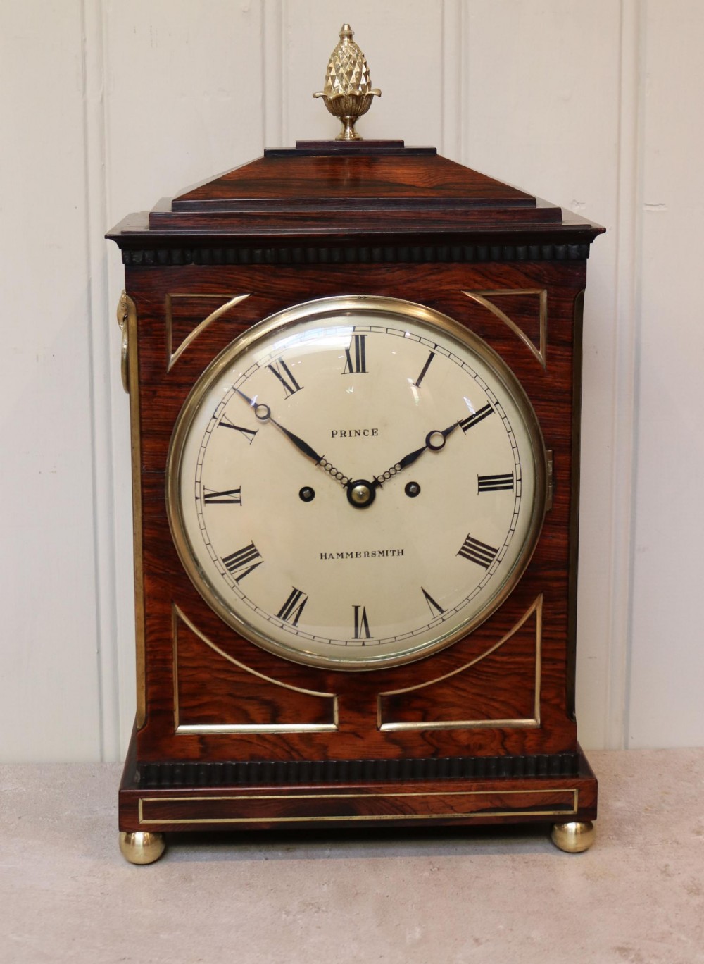 Rosewood Chamfer Top Bracket Clock