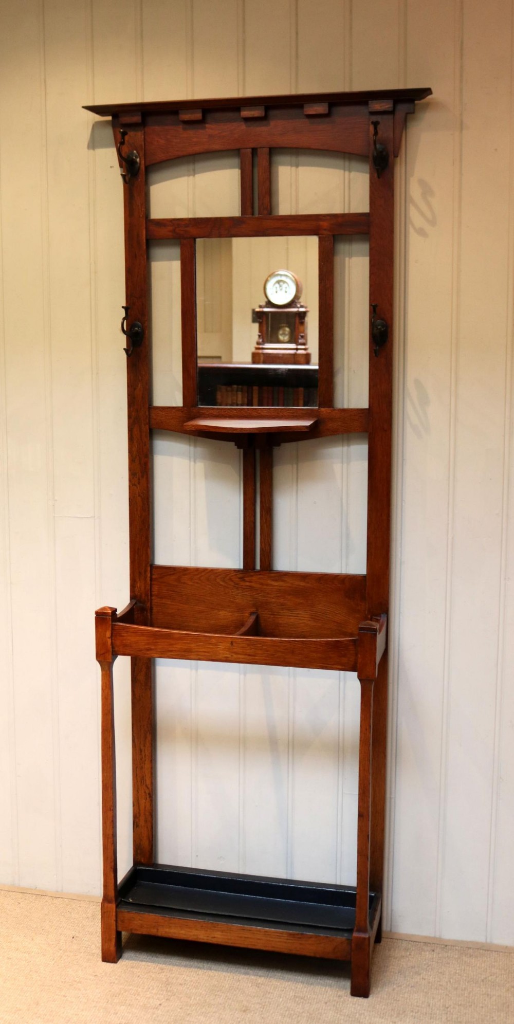 Arts And Crafts Oak Hall Stand