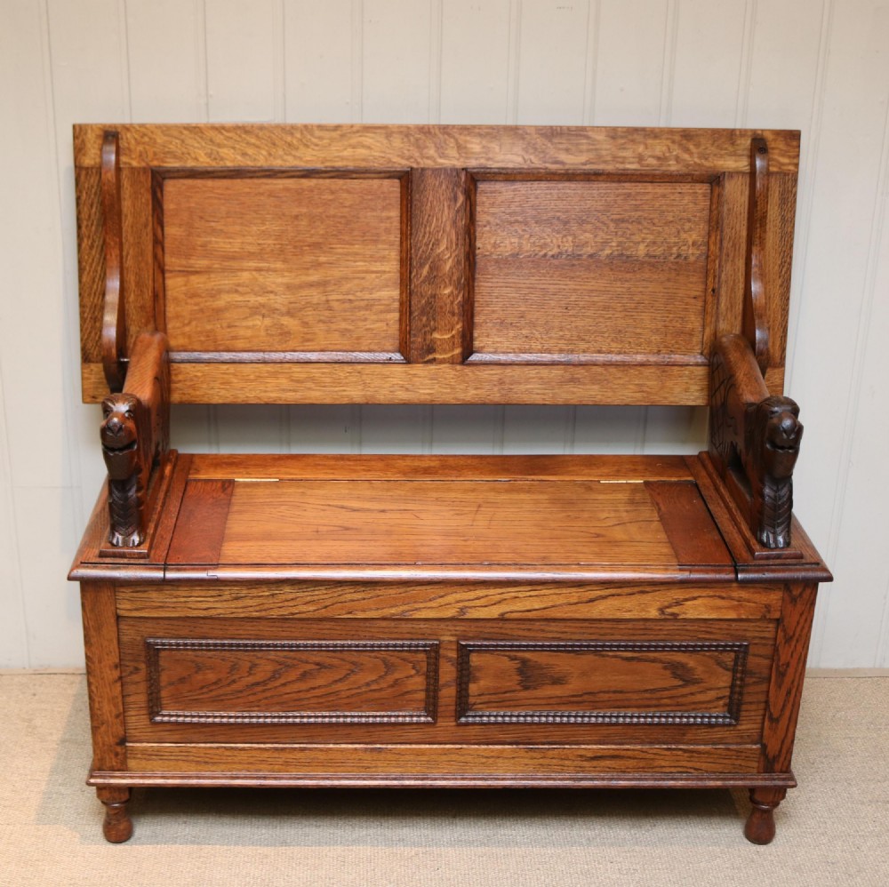 Golden Oak Monks Bench