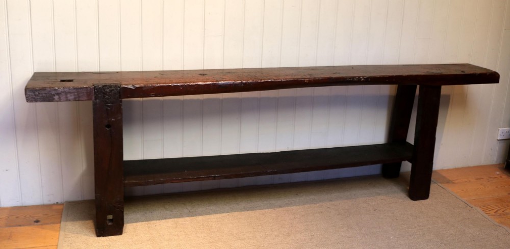 Long Rustic Beech Work Bench