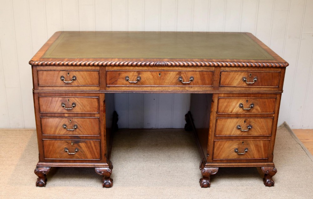 Large Mahogany Pedestal Desk