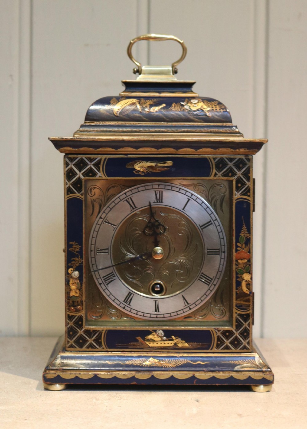 Small Blue Chinoiserie Bracket Clock