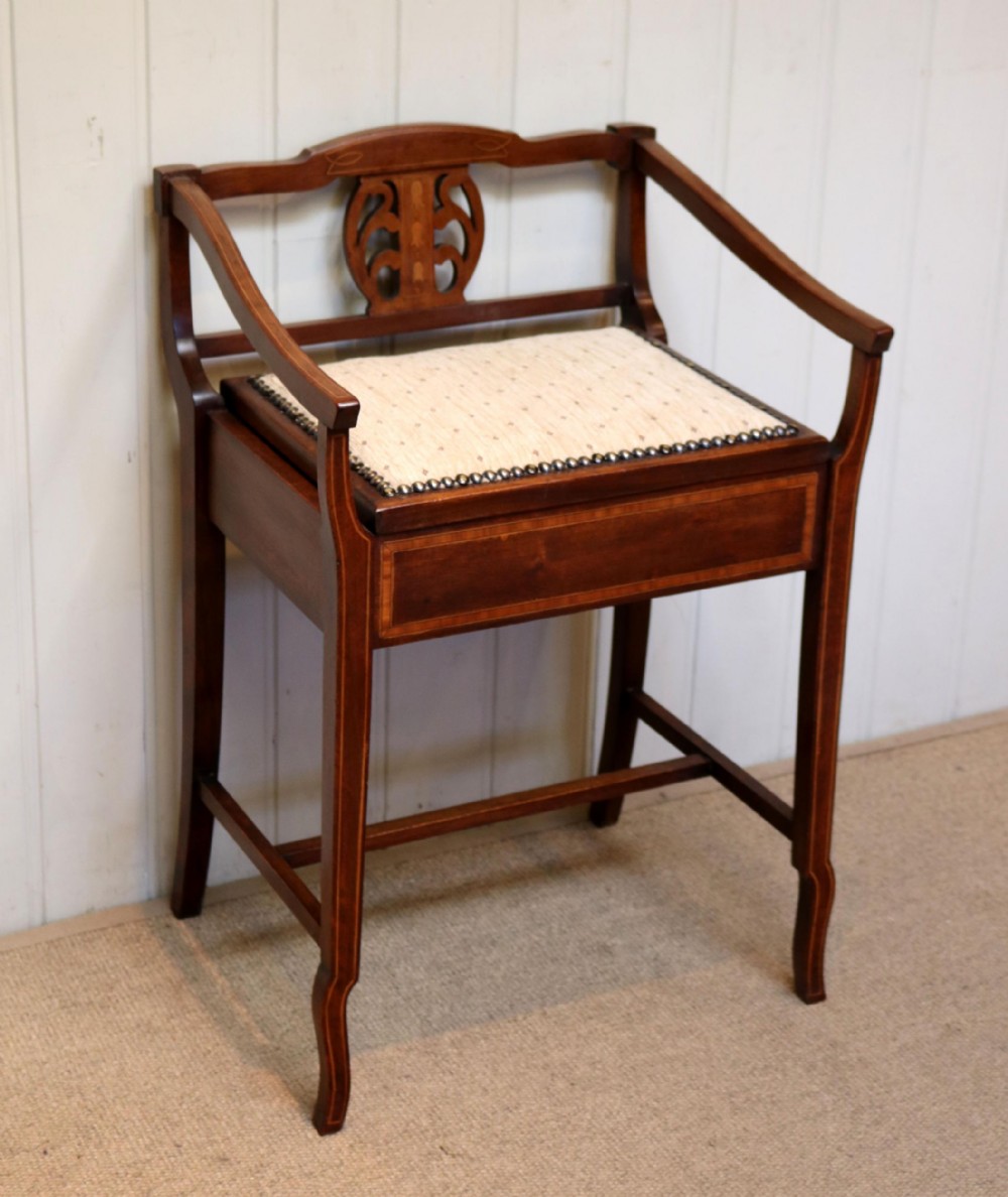 Edwardian Mahogany Piano Stool