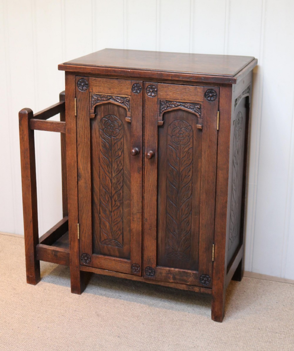 Edwardian Oak Hall Cabinet