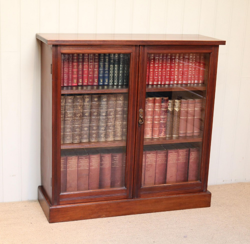 Late Victorian Walnut Glazed Bookcase