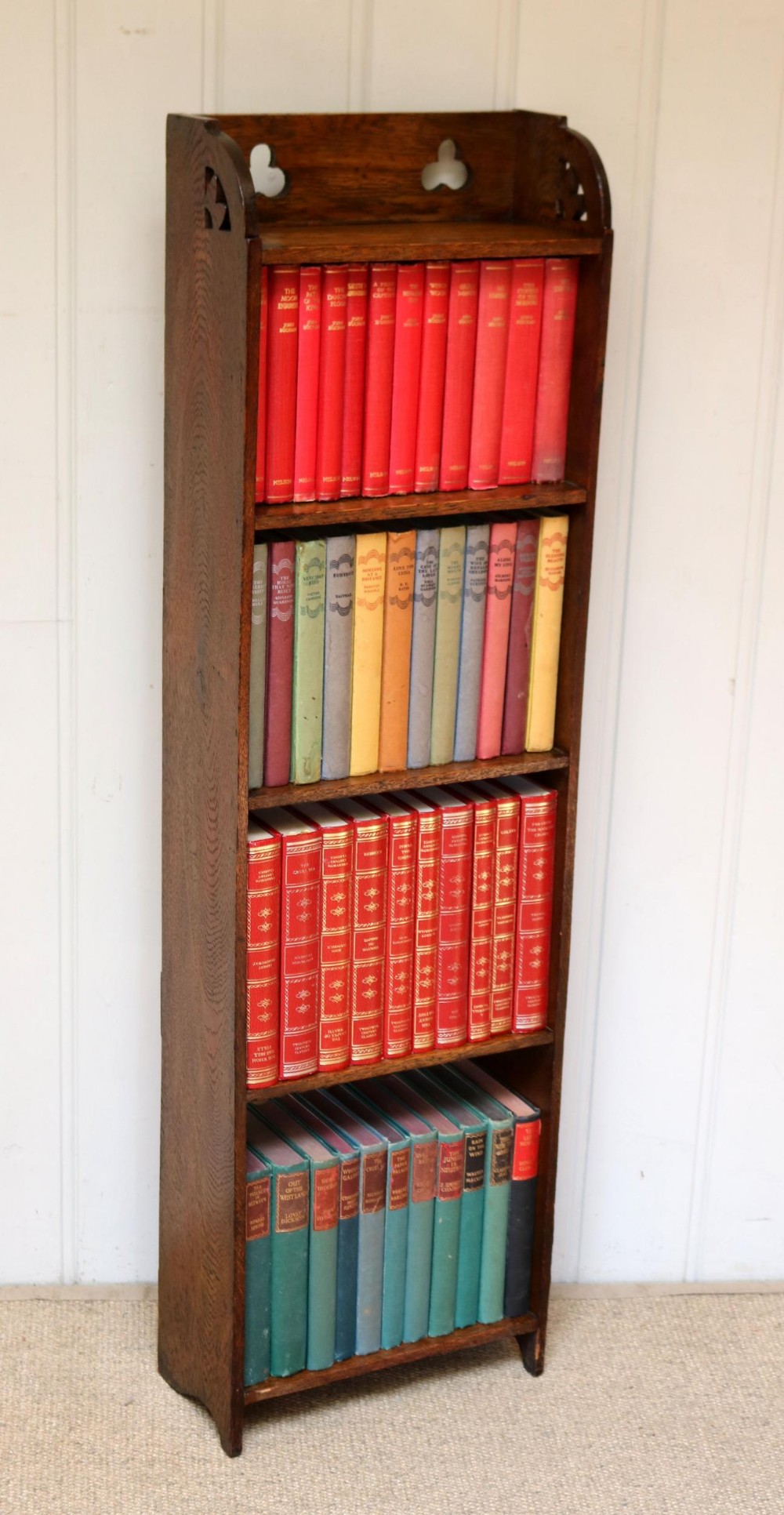 Small Proportioned Arts And Crafts Oak Open Bookcase 