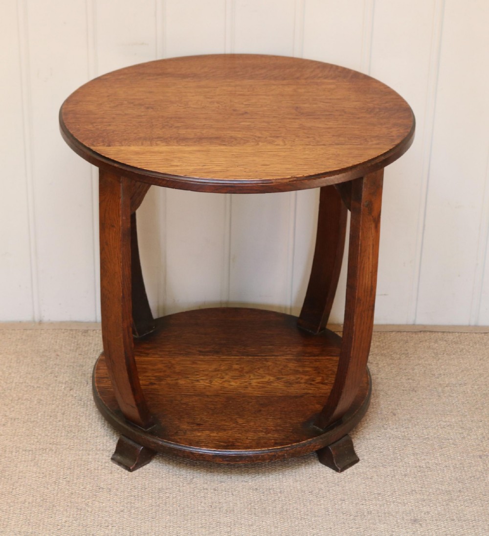 Art Deco Low Oak Circular Table