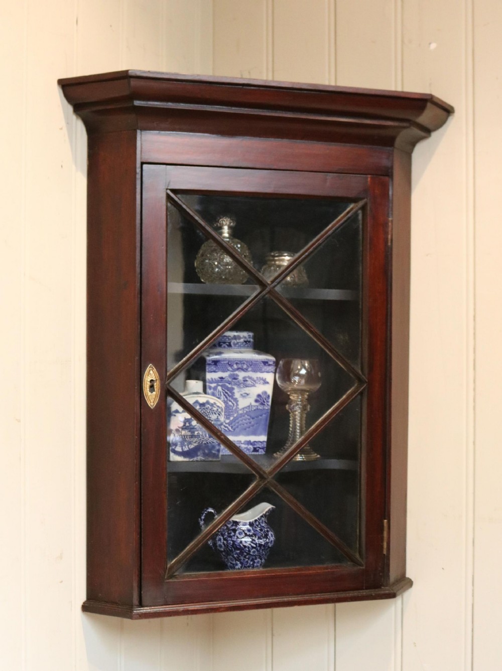 Mahogany Corner Wall Cabinet