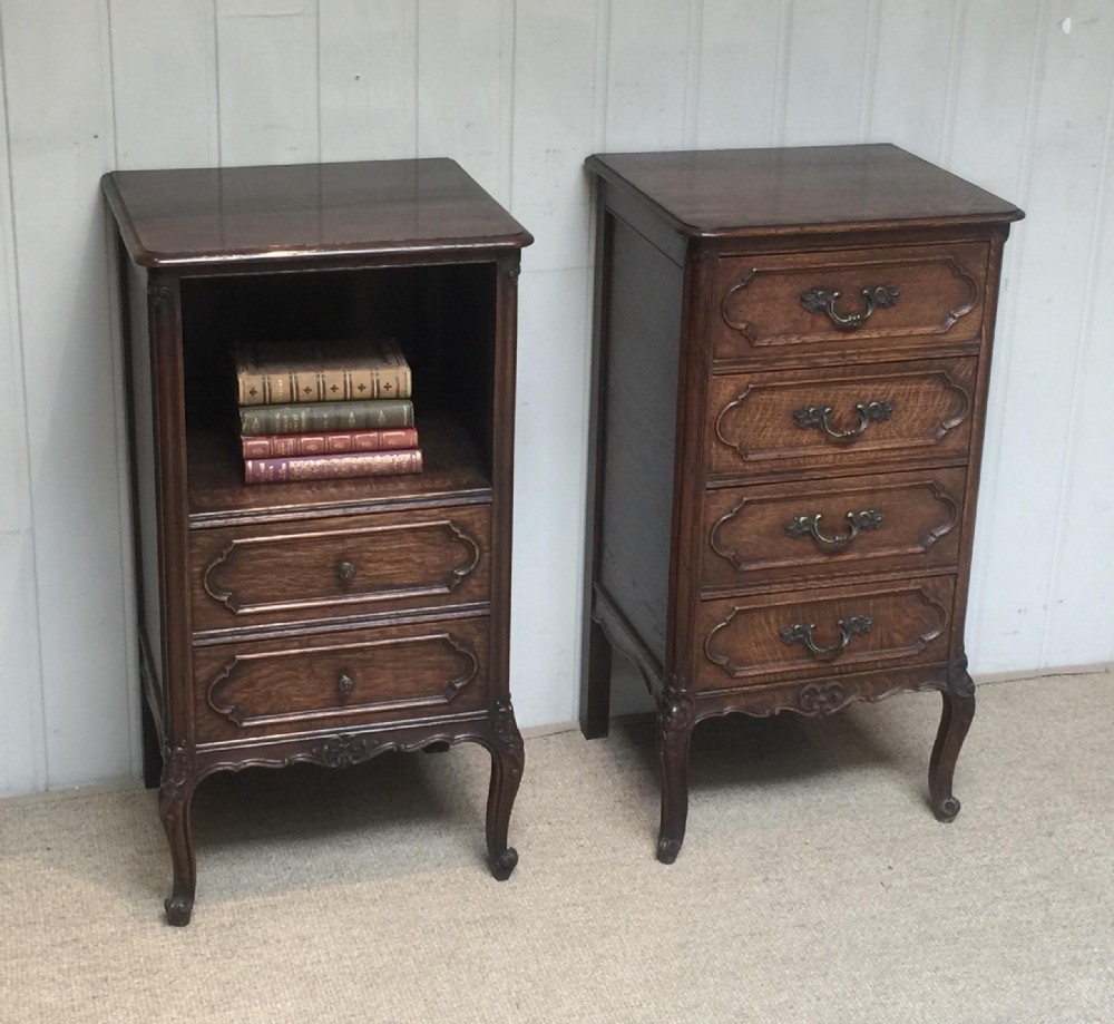 Pair Of French Oak Bedside Cabinets