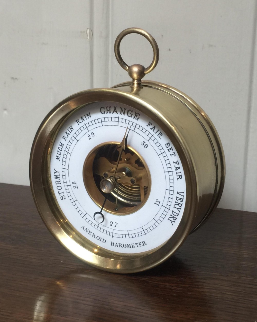 Late 19th Century Brass Desk Barometer