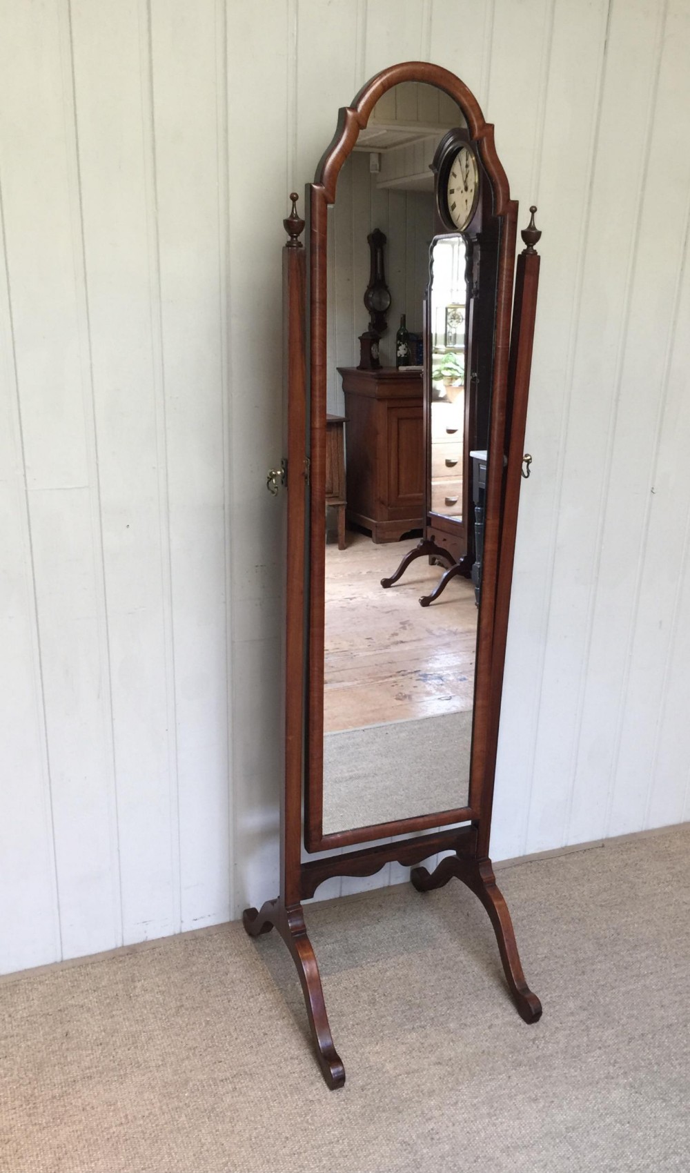 Walnut Cheval Mirror