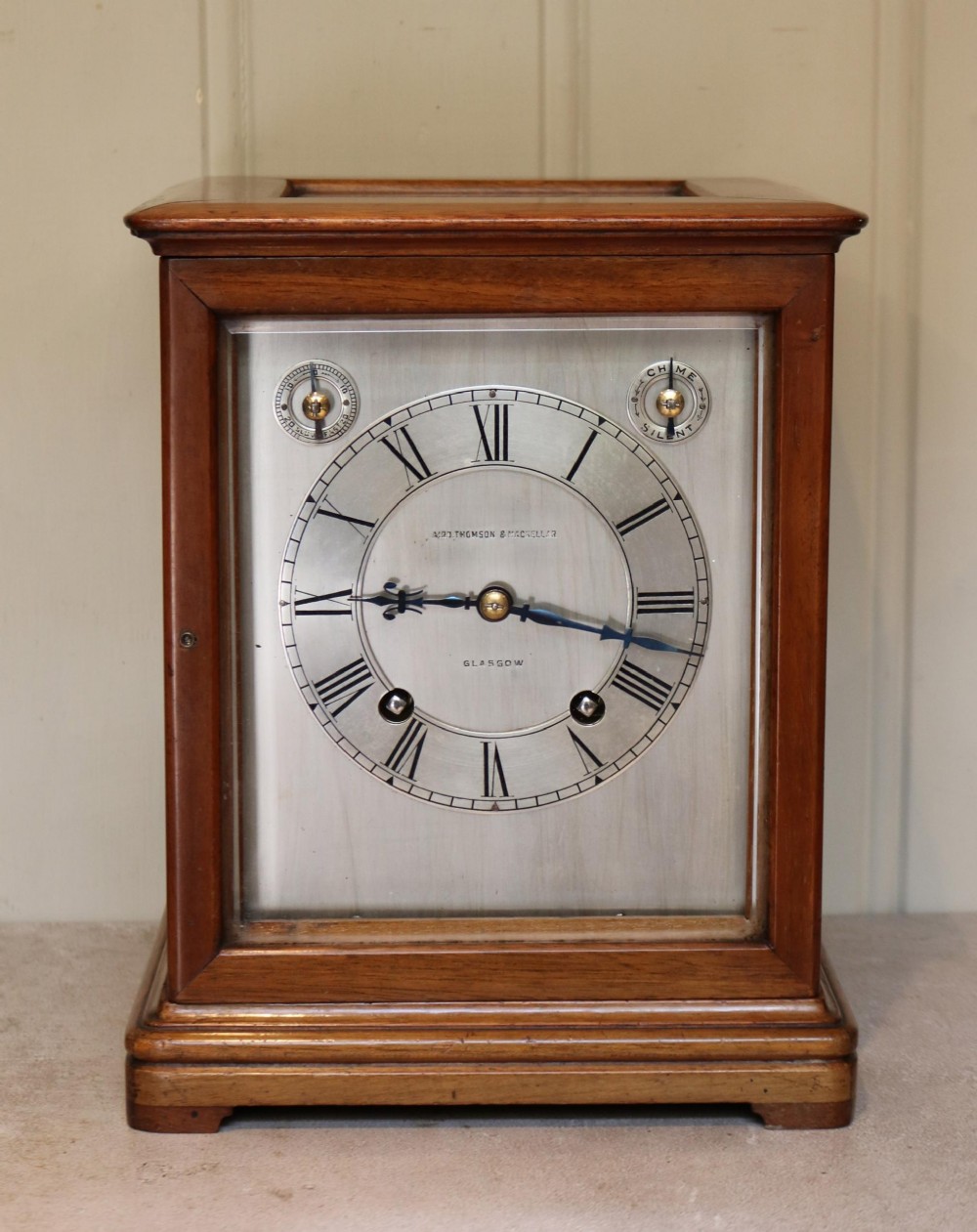 Mahogany Four Glass Ting Tang Mantel Clock