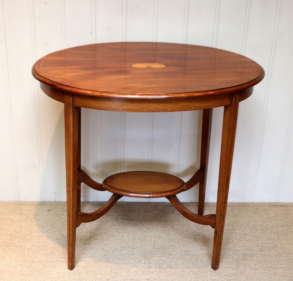 Oval Inlaid Occasional Mahogany Table