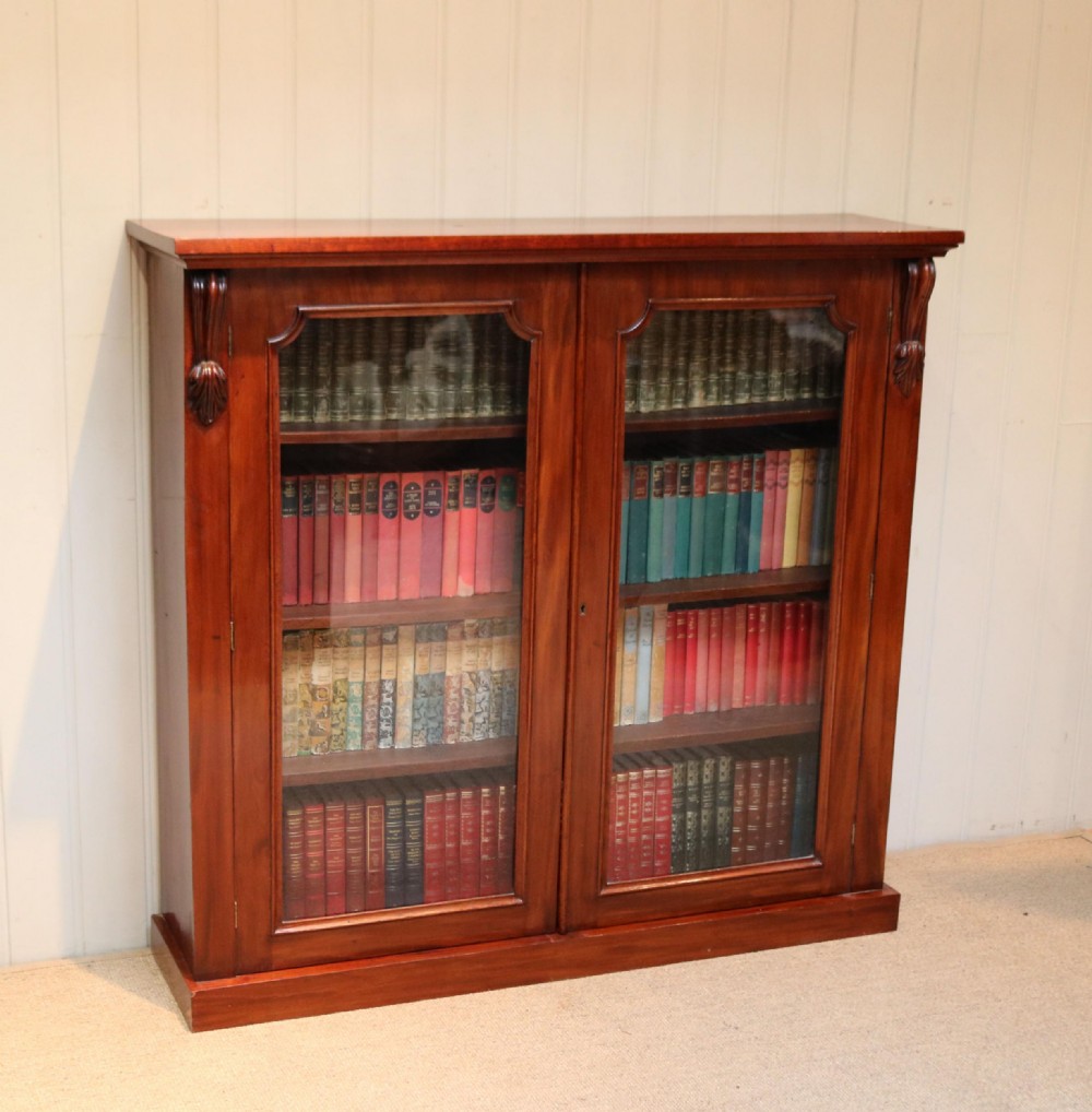 Late 19th Century Glazed Two Door Bookcase