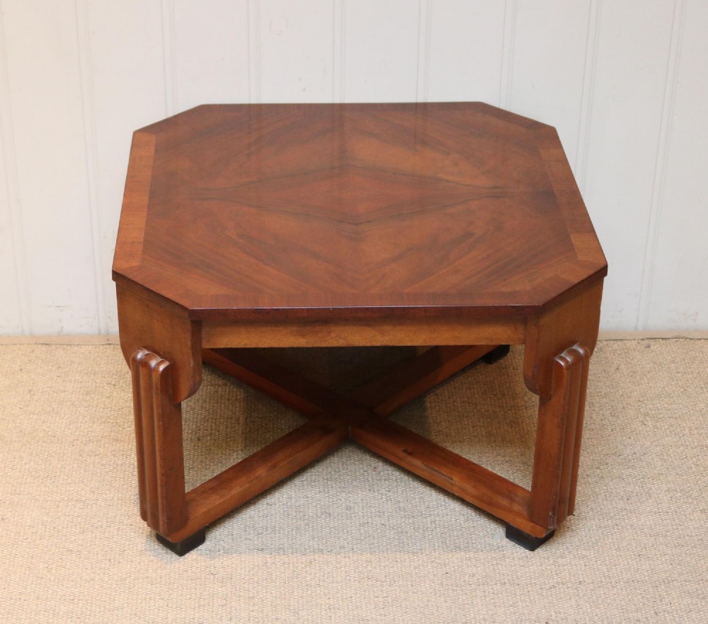 Low Walnut Art Deco Table