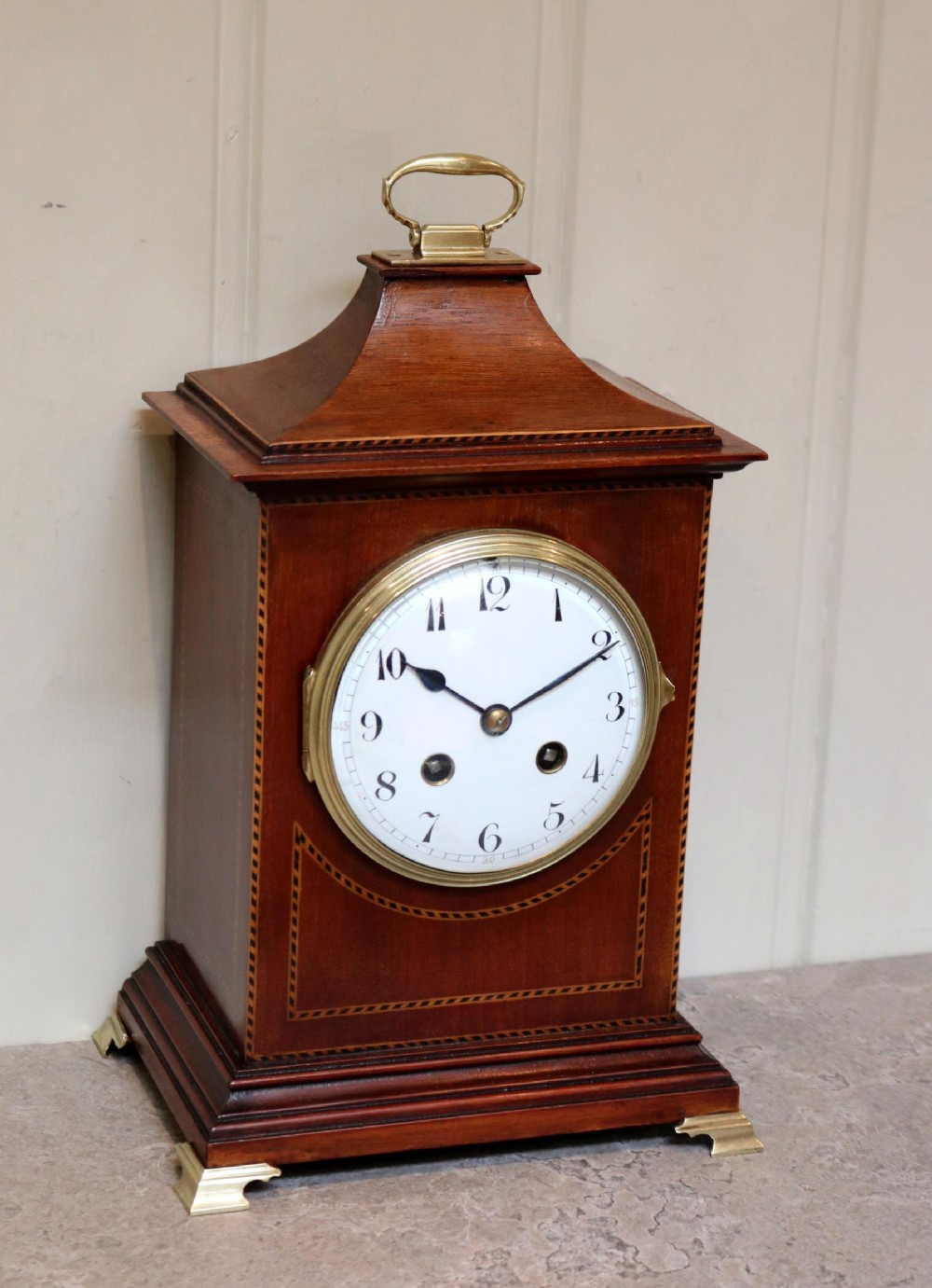 Mahogany Pagoda Style Mantel Clock