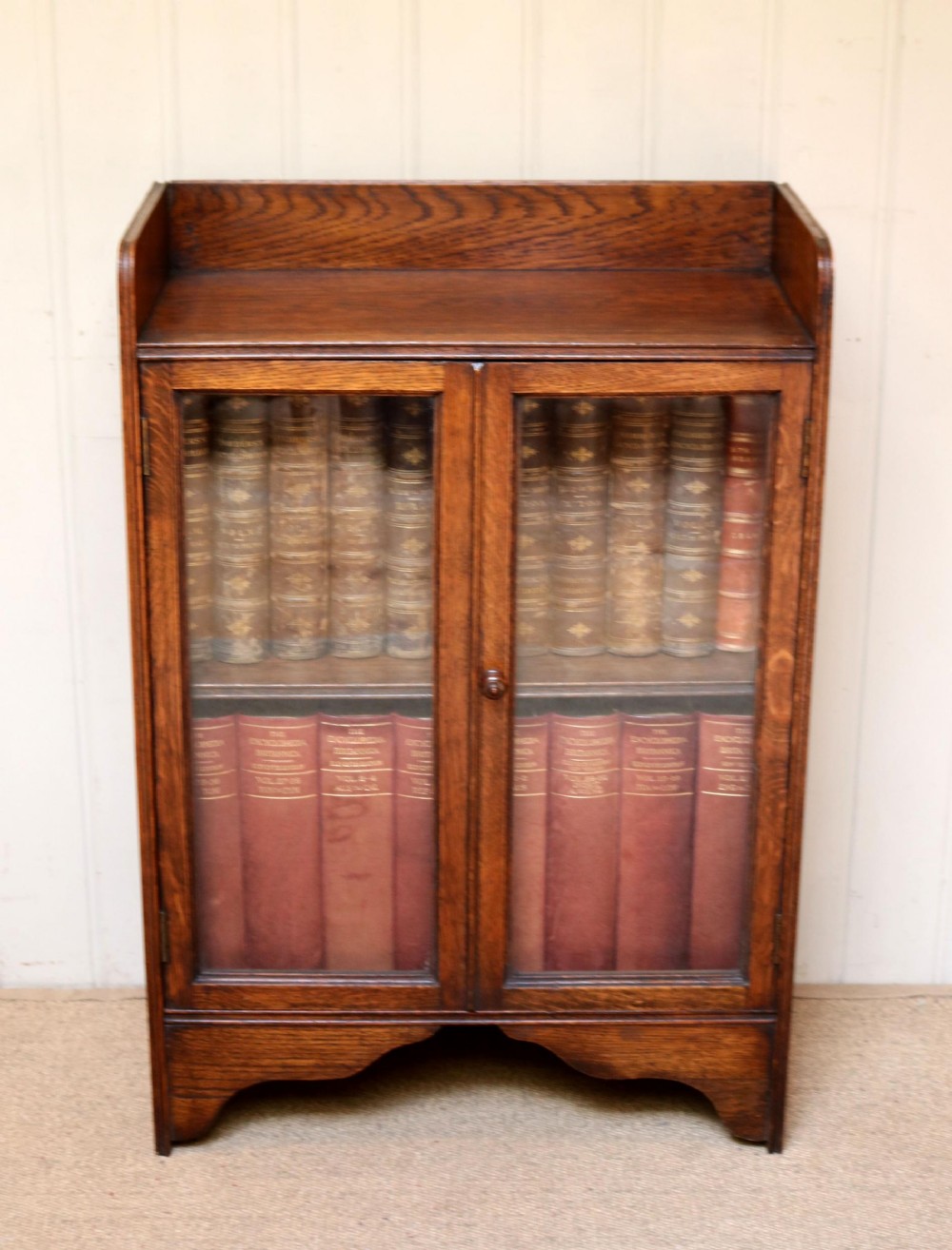 Small Proportioned Oak Glazed Bookcase