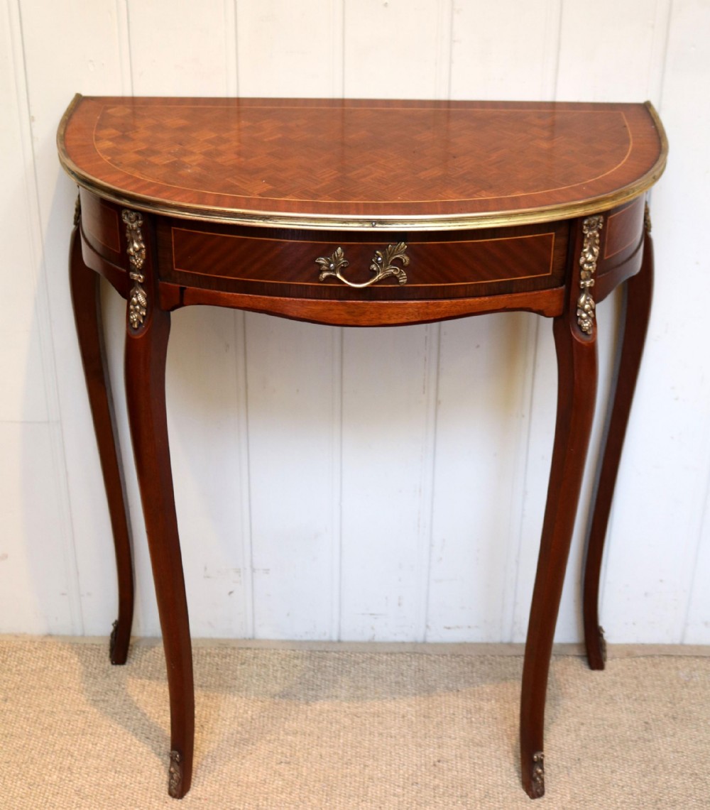 French Mahogany Demi Lune Table