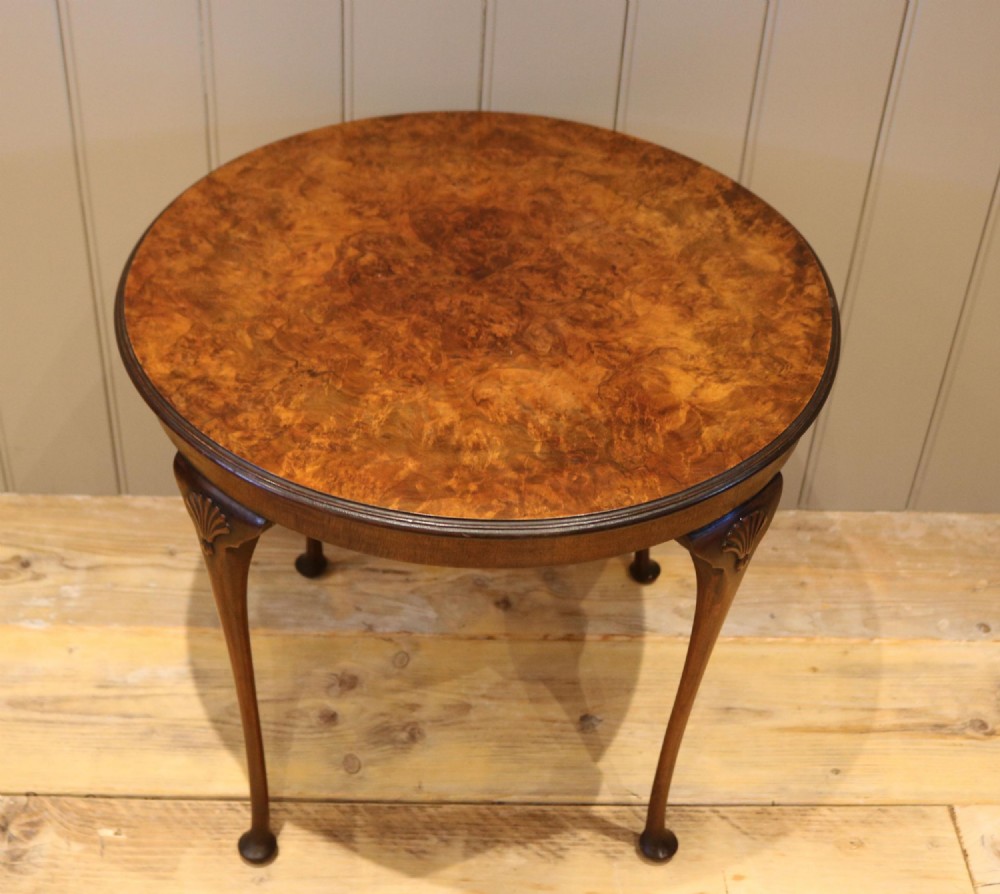 Low Circular Walnut Table