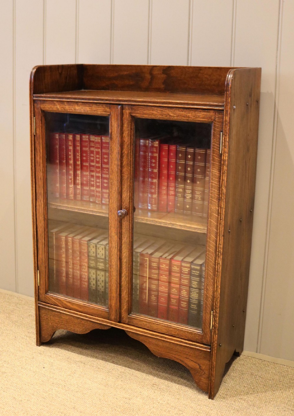 Small Proportioned Oak Glazed Bookcase