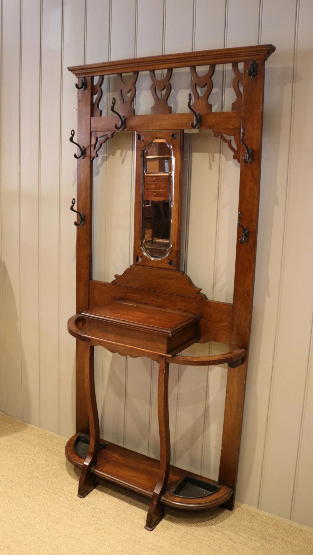 Oak Arts And Crafts Hall Stand