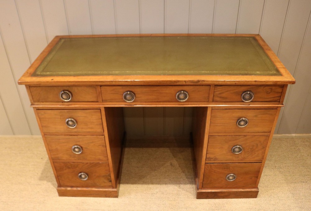 Edwardian Walnut Pedestal Desk
