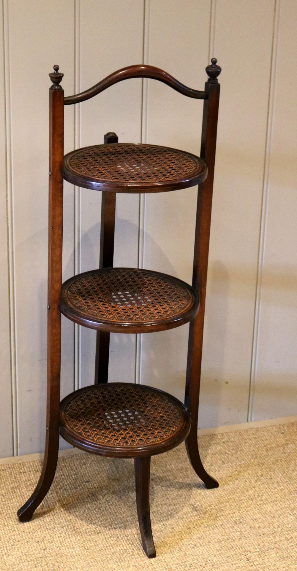 Cane And Mahogany Cake Stand