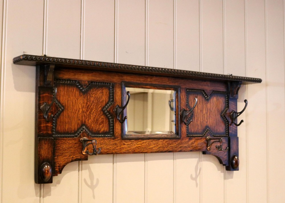 Mirrored Oak Coat Rack
