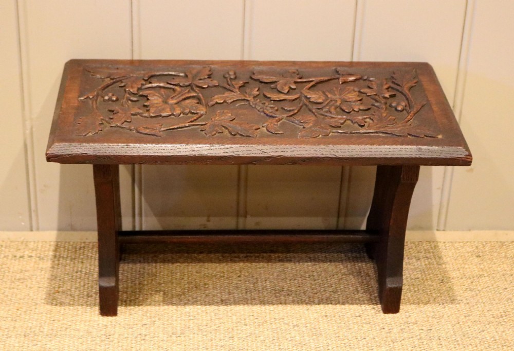 Late 19th Cenury Carved Oak Stool