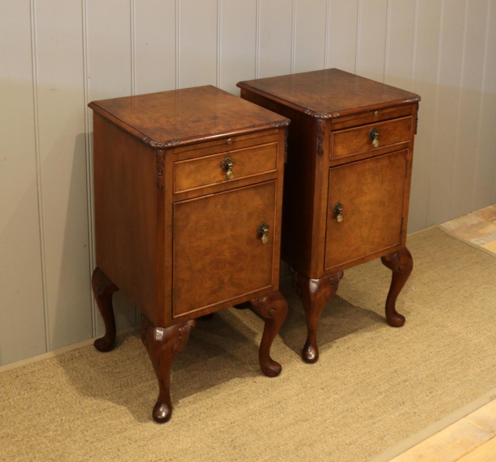 Pair Of Walnut Bedside Cabinets