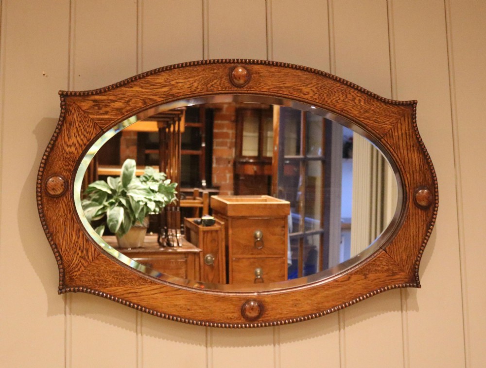 1920s Oak Framed Wall Mirror