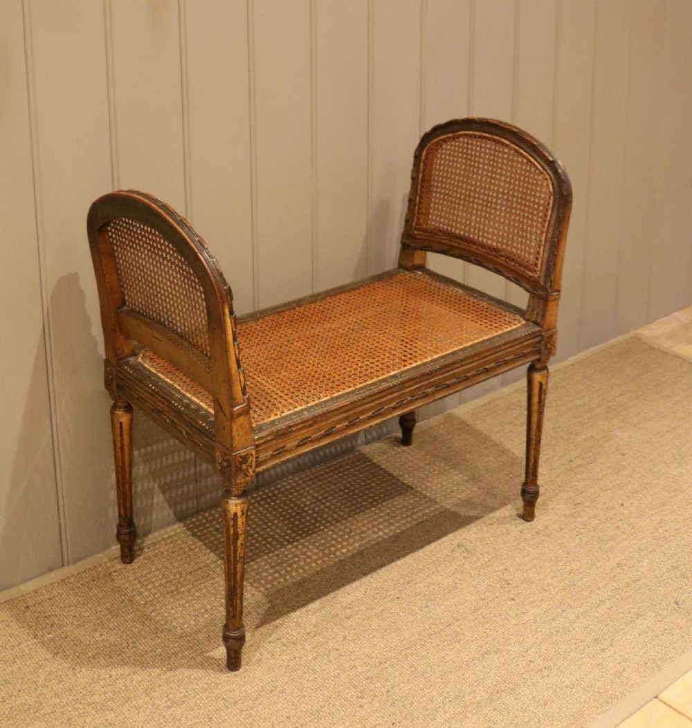French Giltwood Cane Window Seat