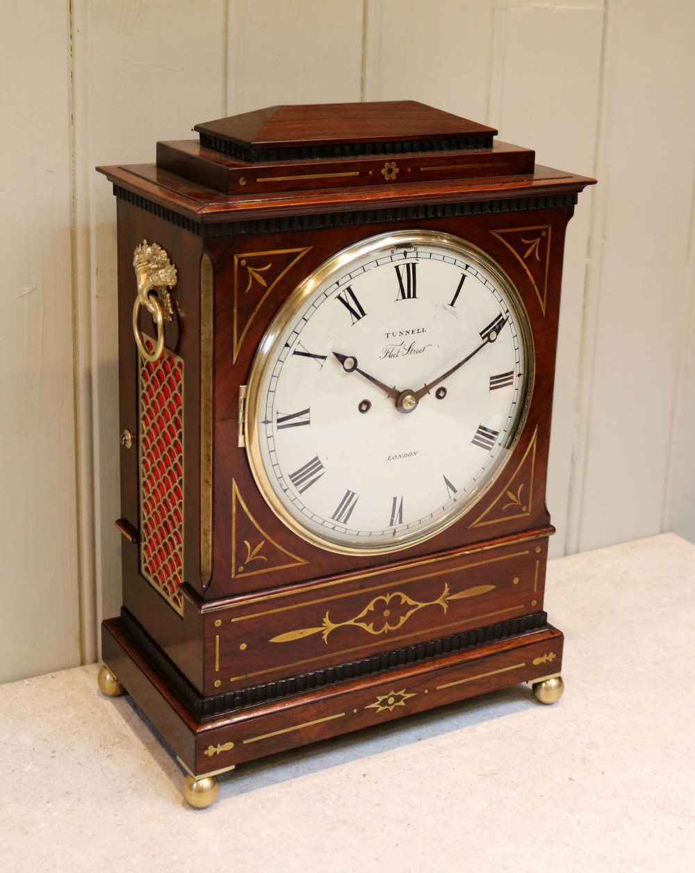 Regency Rosewood Chamfer Top Bracket Clock