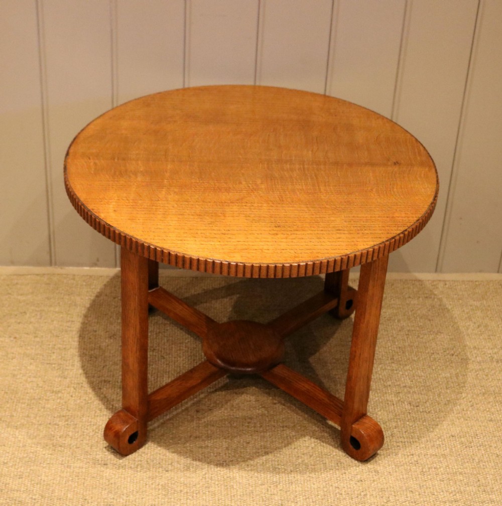 Low Circular Oak Table
